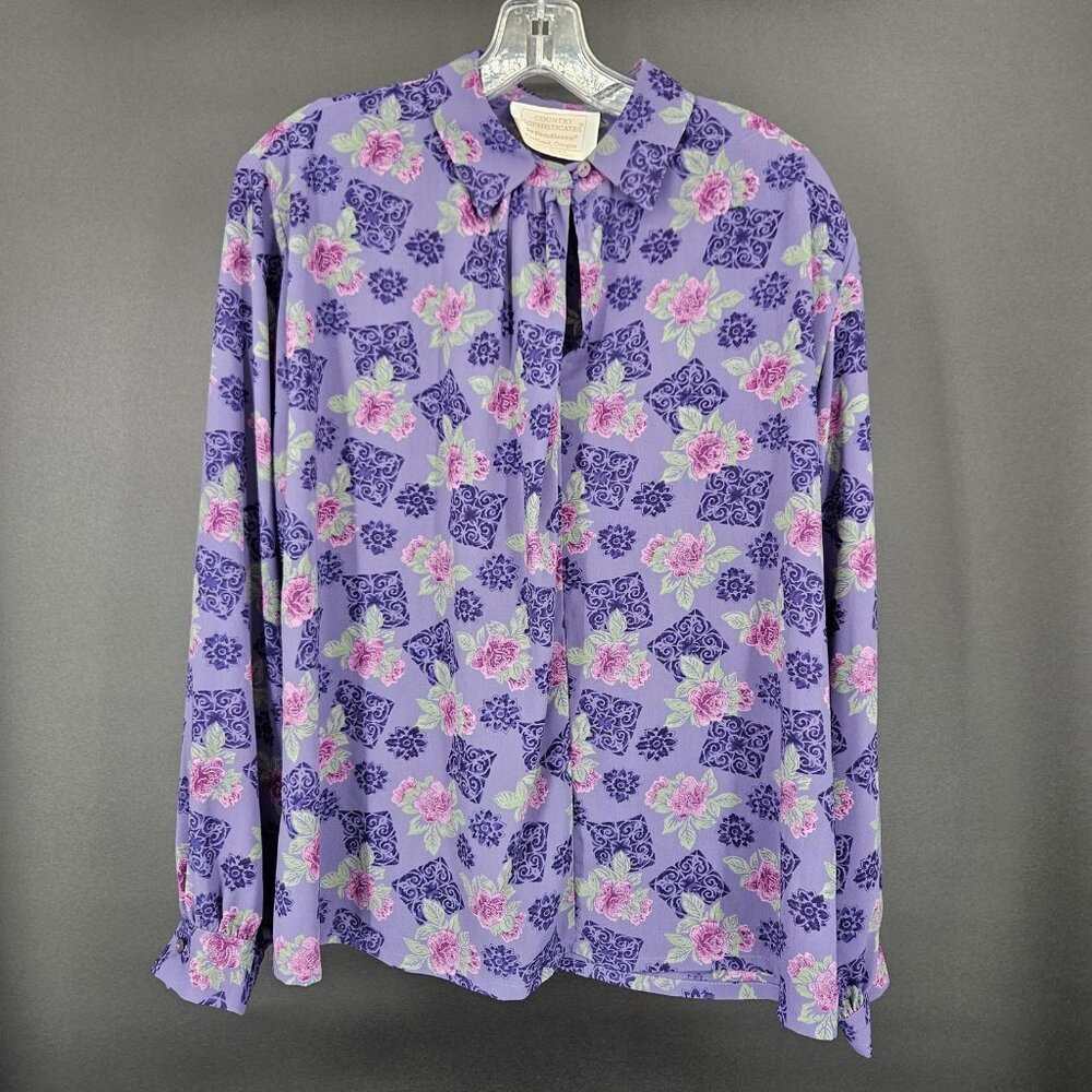 Vint Pendleton Blouse Womens 14 Long Sleeve Country Sophisticates 90s Secretary